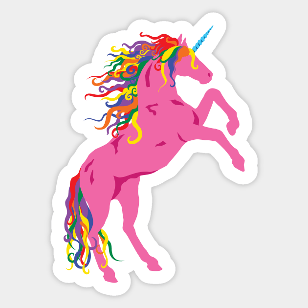 Rainbow Maned Pink Pride Unicorn Sticker by PeregrinusCreative